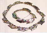 Mexico Sterling Silver & Abalone Necklace & Bracelet