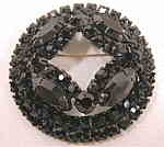 Black enamel pin with BLACK rhinestones