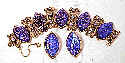 Cobalt blue Arabian Nights Bracelet and Clip Earrings