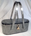 Stylish Charcoal Gray Arnold Lucite Handbag