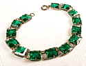 Sterling and emerald green crystal bracelet