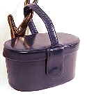 Elegant Oval Navy Leather Box Bag