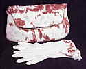Faux Palomino fold-over clutch & gloves