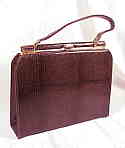 Mar-Shel rich walnut brown faux reptile vinyl handbag 