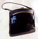 Lewis black shiny vinyl handbag w matte vinyl trim