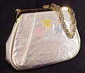 JR Florida white satin-under-vinyl Handbag