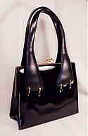 Francois of California Sculptural Black Vinyl Handbag