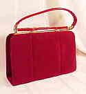 Juicy red faux suede handbag 