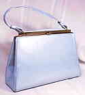 Shiny ice blue 60's vinyl handbag 