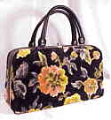 Flamboyant floral chenille handbag