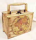 Royal London wood box bag w world map