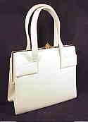 Francois of California bone vinyl Art Moderne handbag 