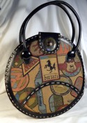Mahler Vintage Car Leather & Tapestry Tote